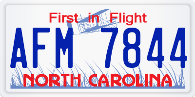 NC license plate AFM7844