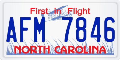 NC license plate AFM7846