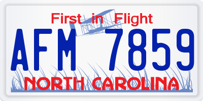 NC license plate AFM7859