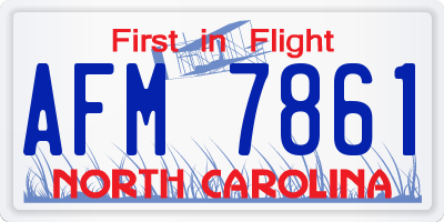 NC license plate AFM7861