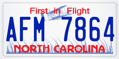 NC license plate AFM7864