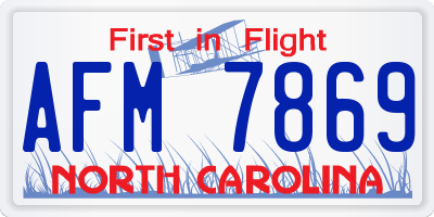 NC license plate AFM7869