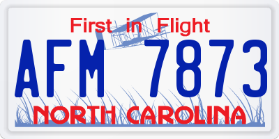 NC license plate AFM7873