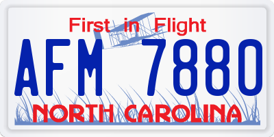 NC license plate AFM7880