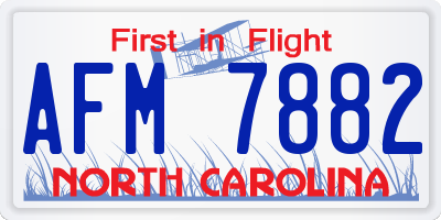 NC license plate AFM7882