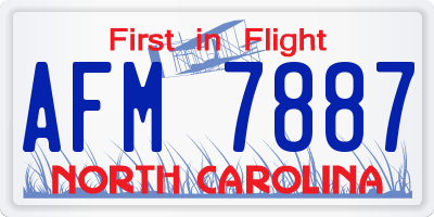 NC license plate AFM7887