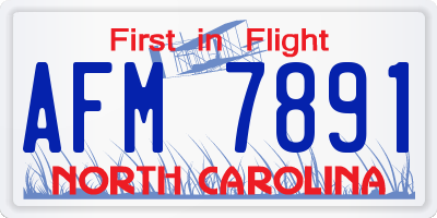 NC license plate AFM7891