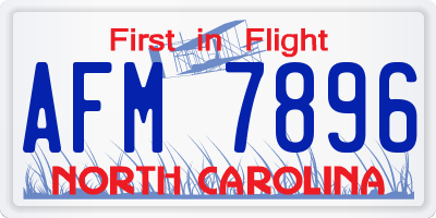 NC license plate AFM7896