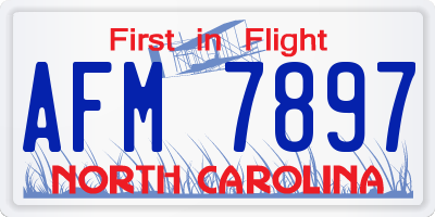 NC license plate AFM7897