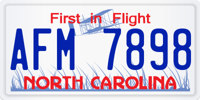 NC license plate AFM7898