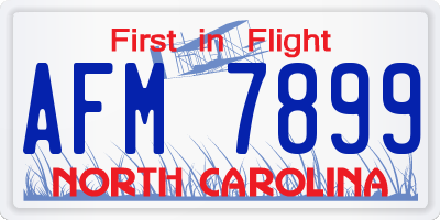 NC license plate AFM7899