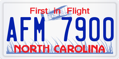 NC license plate AFM7900