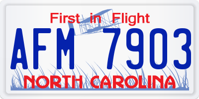 NC license plate AFM7903