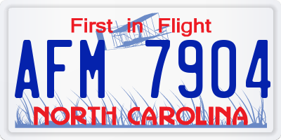 NC license plate AFM7904