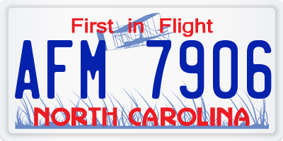 NC license plate AFM7906
