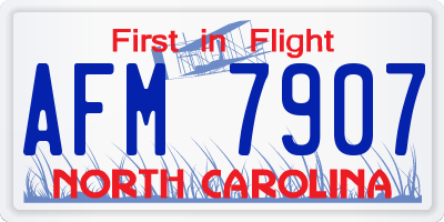 NC license plate AFM7907
