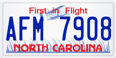 NC license plate AFM7908