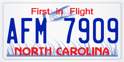 NC license plate AFM7909