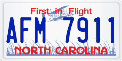 NC license plate AFM7911