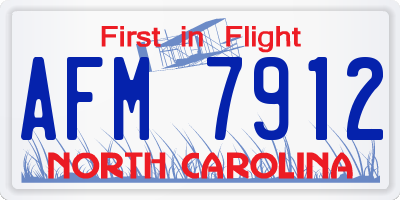 NC license plate AFM7912