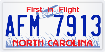 NC license plate AFM7913