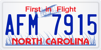 NC license plate AFM7915