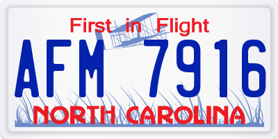 NC license plate AFM7916