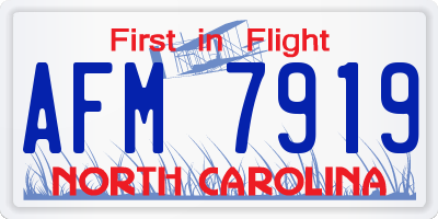 NC license plate AFM7919
