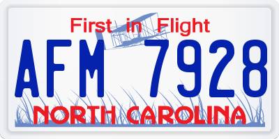 NC license plate AFM7928