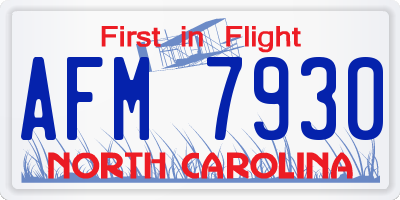 NC license plate AFM7930
