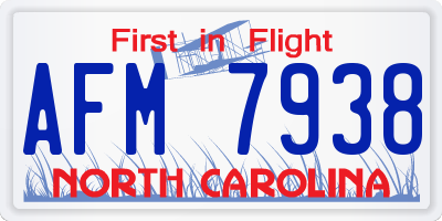 NC license plate AFM7938