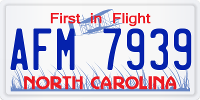 NC license plate AFM7939