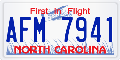 NC license plate AFM7941