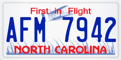 NC license plate AFM7942