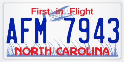 NC license plate AFM7943