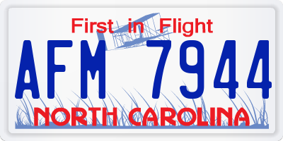 NC license plate AFM7944