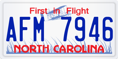NC license plate AFM7946