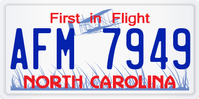 NC license plate AFM7949