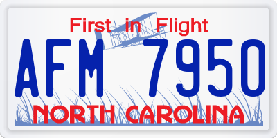 NC license plate AFM7950