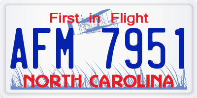 NC license plate AFM7951