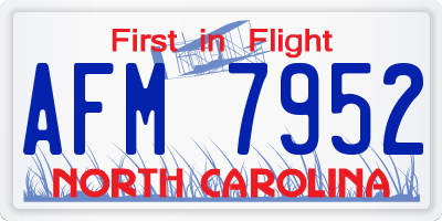 NC license plate AFM7952