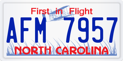 NC license plate AFM7957