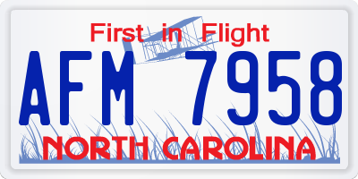 NC license plate AFM7958