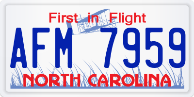 NC license plate AFM7959
