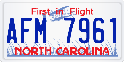 NC license plate AFM7961