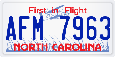 NC license plate AFM7963