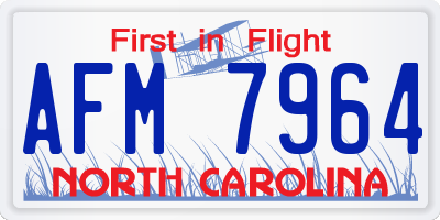 NC license plate AFM7964