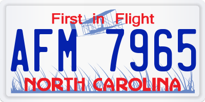 NC license plate AFM7965