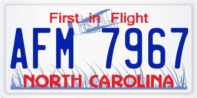 NC license plate AFM7967