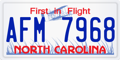 NC license plate AFM7968